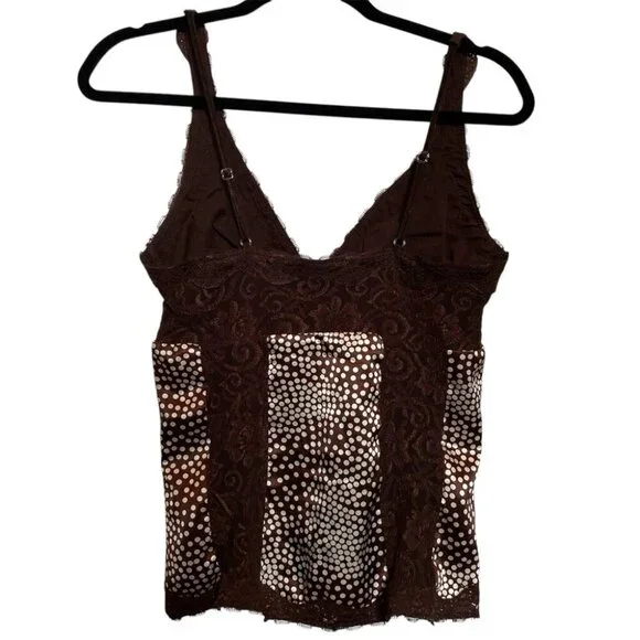 Brown Lace Polka Dot Camisole - Picture 2 of 5
